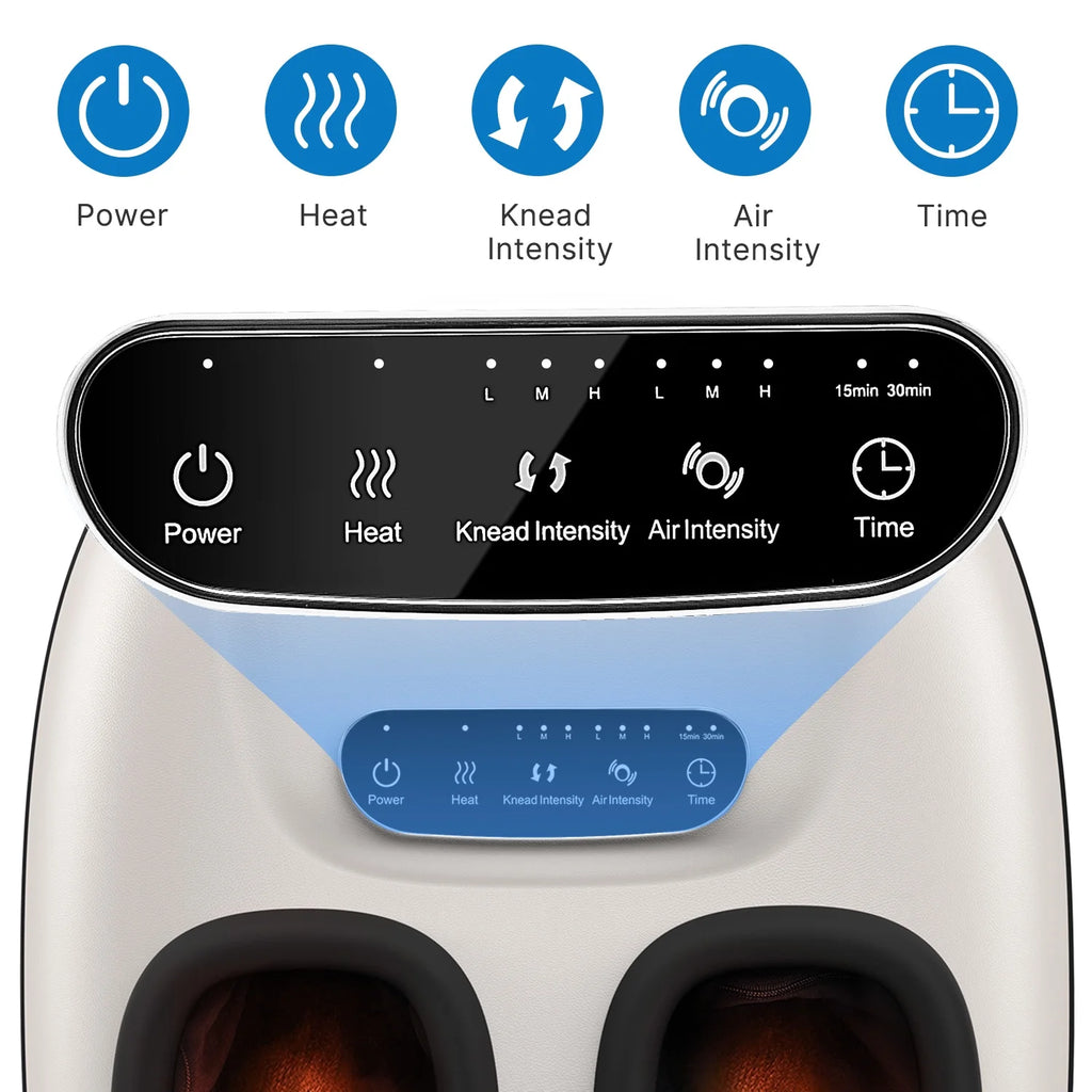 Foot Massager with Heat for Tired Foot Blood Circulation up to Size 11, White, Fathers Day & Birthday Gifts for Mom Dad Men