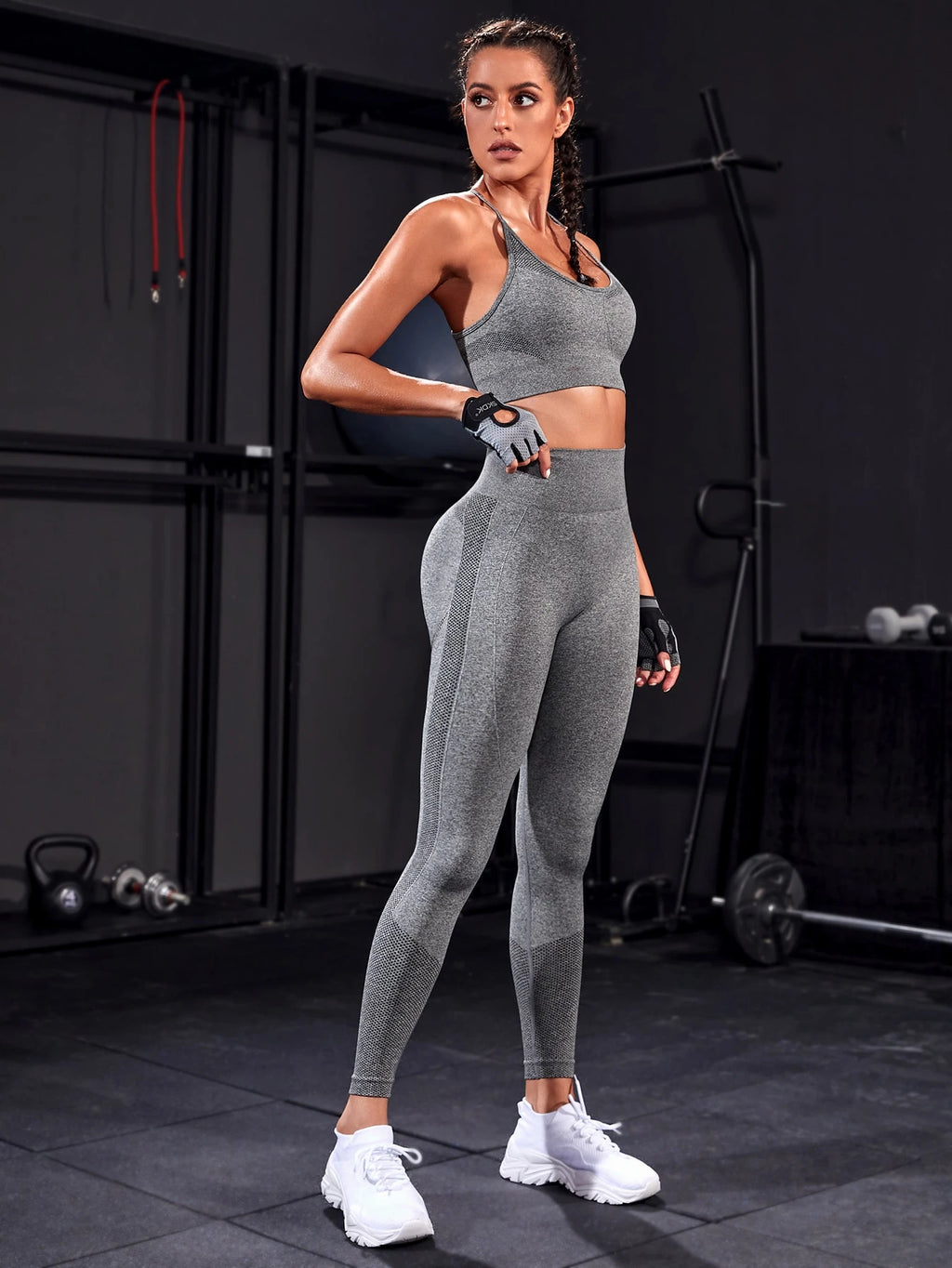 SHEIN Sport Studio Crisscross Back Cami Sports Set