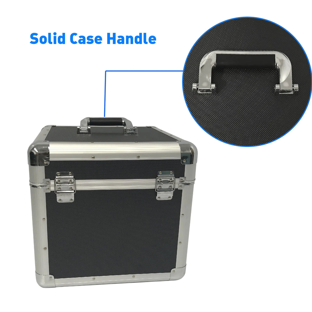 75-Capacity Classic Acts Vinyl Record Album Storage Case, Black