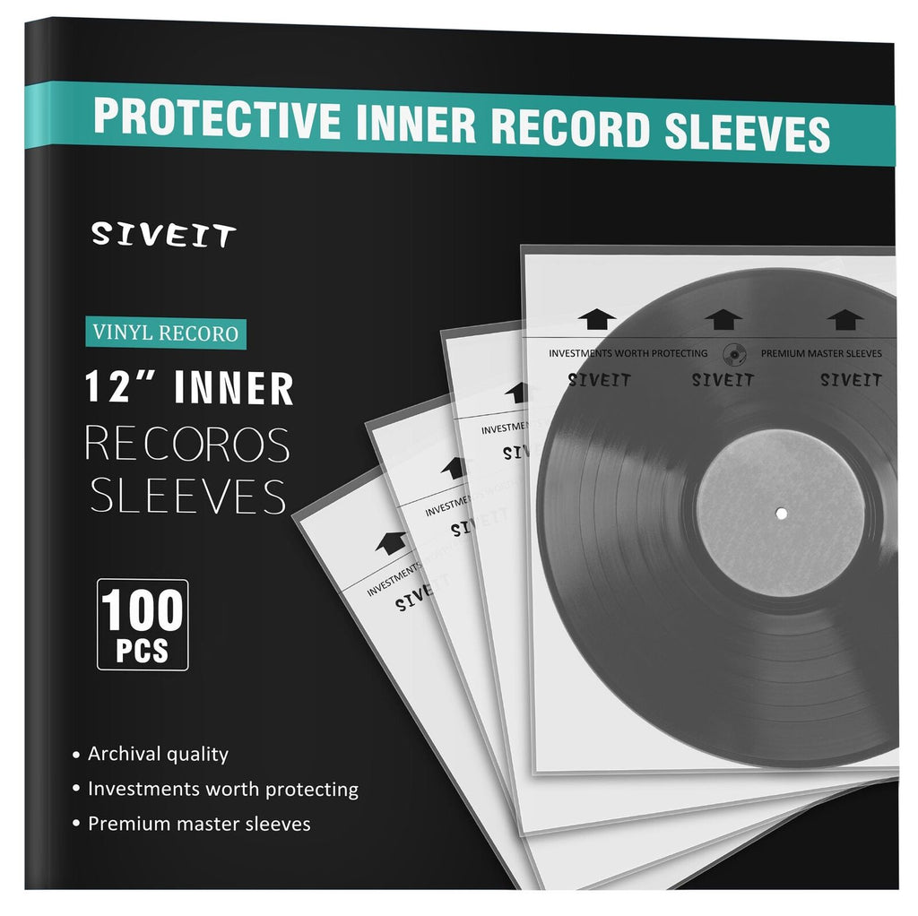 Vinyl Record Inner Sleeves - 100 Pack Anti-Static Vinyl Protective Inner Slee...