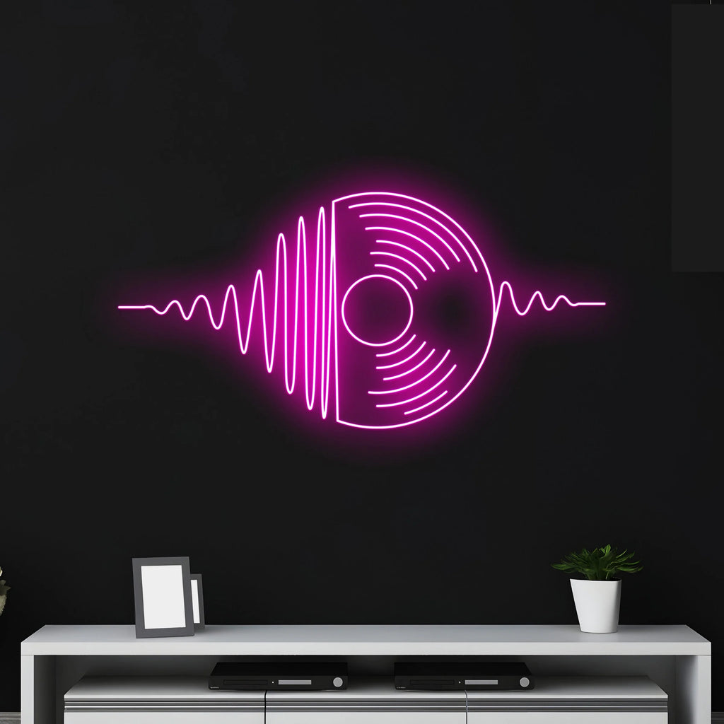 Custom Record Disc Led Sign, Music Sound Wave Neon Light, DJ Neon Sign, Vinyl
