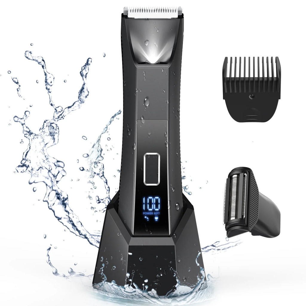 Manscape Trimmer for Men, Dual-Head Pubic Electric Razor, Groin Ball Shaver for Men, IPX7 Waterproof,Gifts for Him Dad