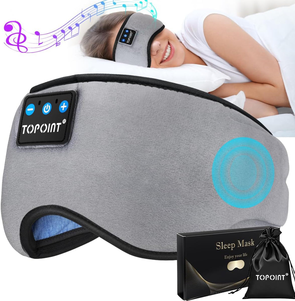 Bluetooth Sleep Eye Mask Wireless Headphones, Sleeping Eye Cover Travel Music He