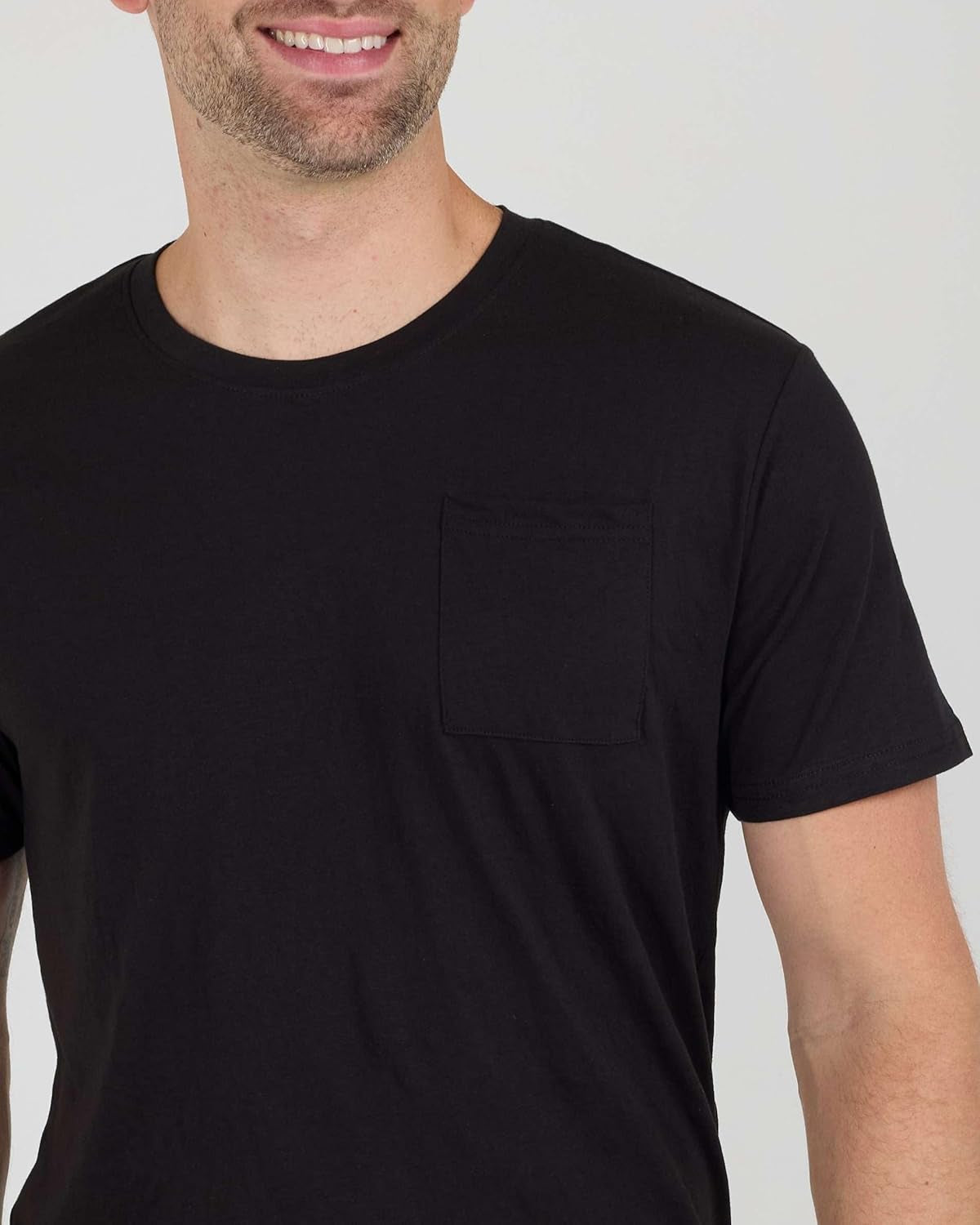 4 Pack: Men'S Cotton Performance Short Sleeve Crew Neck Pocket T-Shirt Athletic Top (Available in Big & Tall)