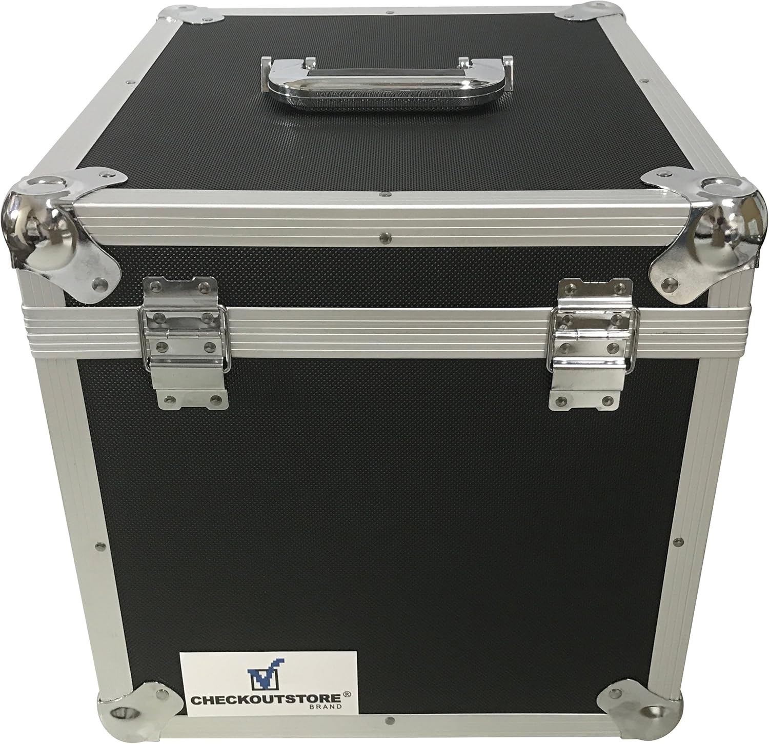 (1) Aluminum Heavy Duty 12" LP Vinyl Record Album Storage Box (Black/Holds 125 Records)