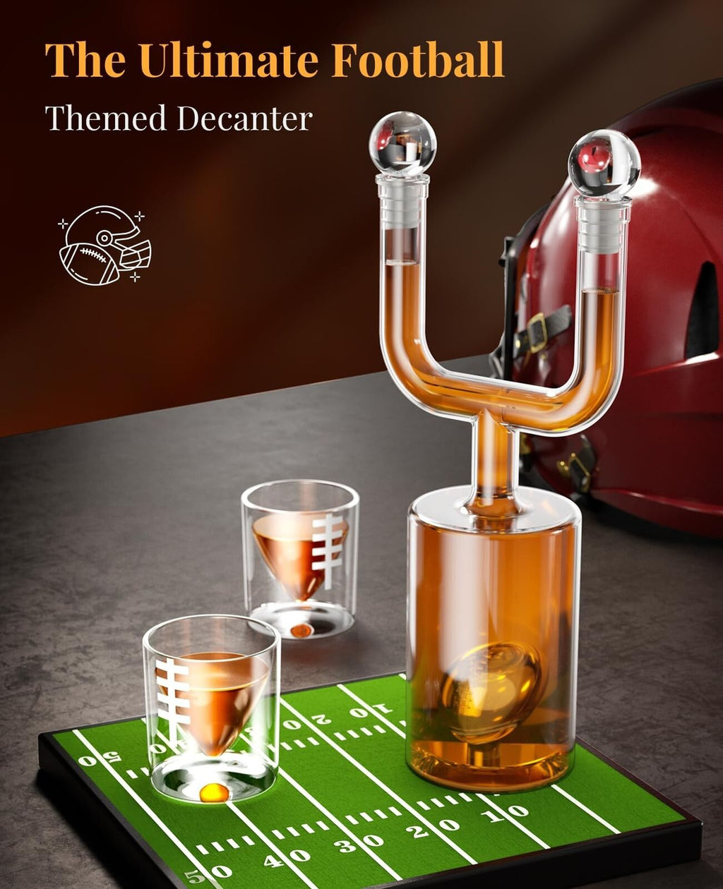 Football Gifts for Men, Kollea Whiskey Decanter Sets for Men, 28Oz Football D...