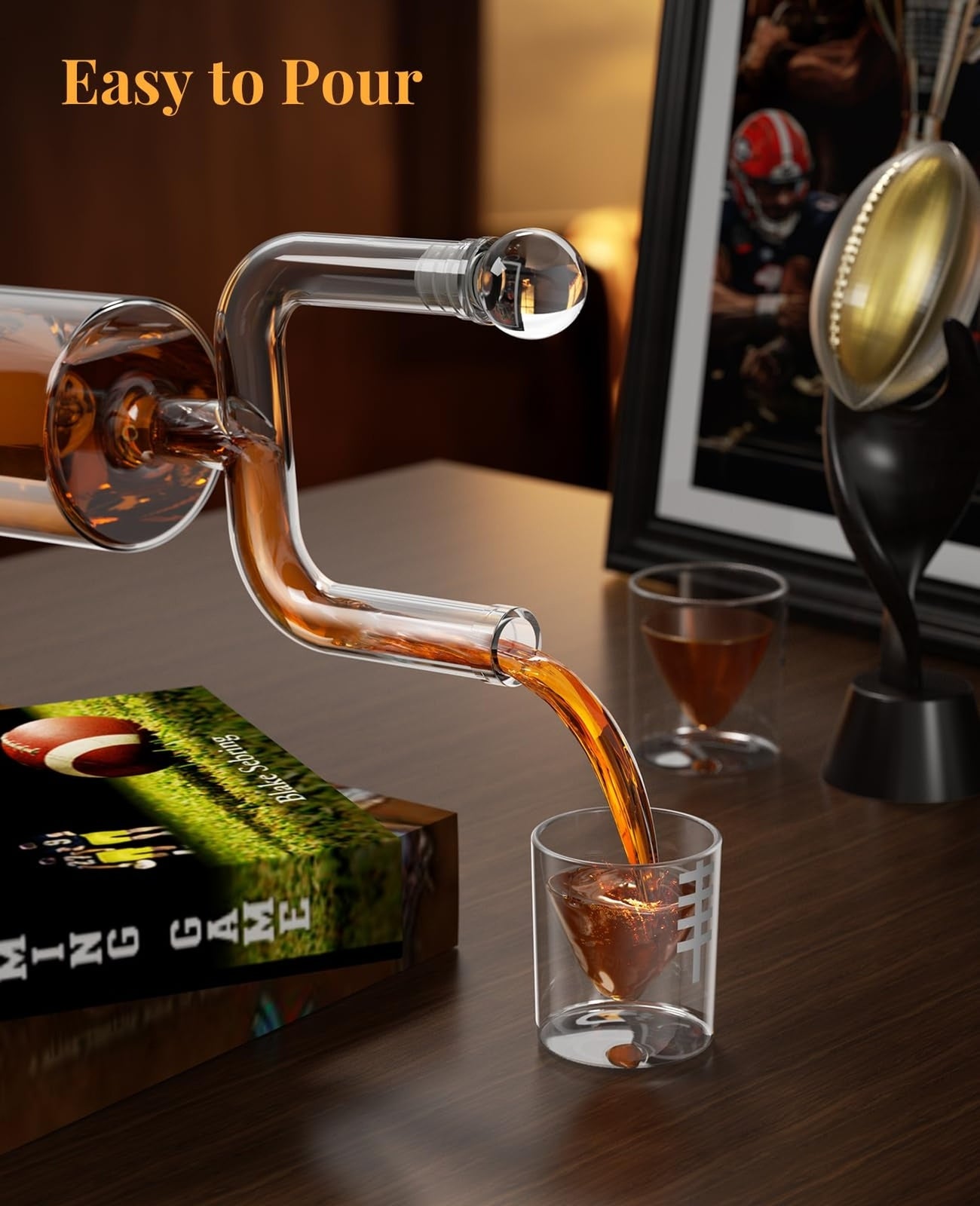 Football Gifts for Men, Kollea Whiskey Decanter Sets for Men, 28Oz Football D...