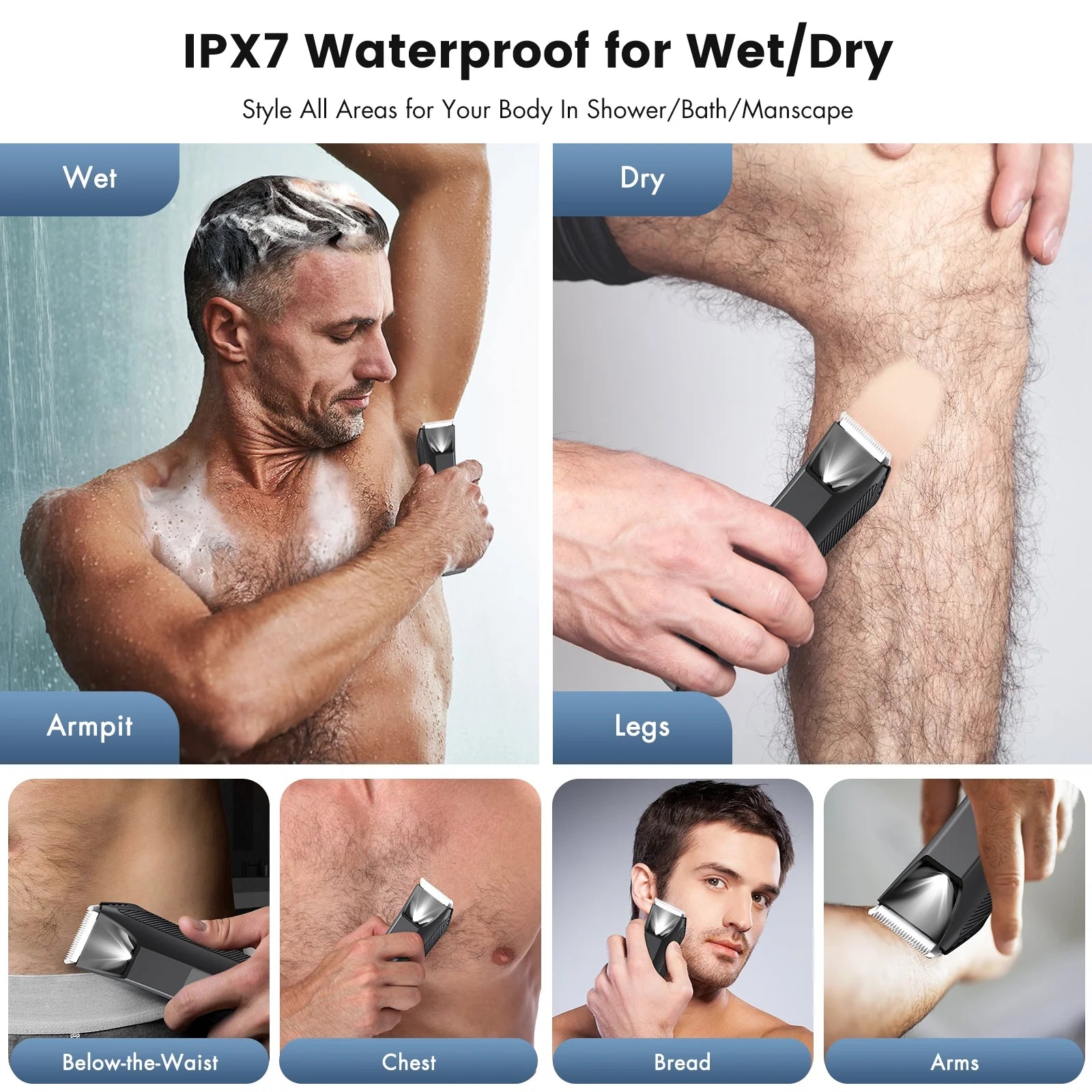 Manscape Trimmer for Men, Dual-Head Pubic Electric Razor, Groin Ball Shaver for Men, IPX7 Waterproof,Gifts for Him Dad