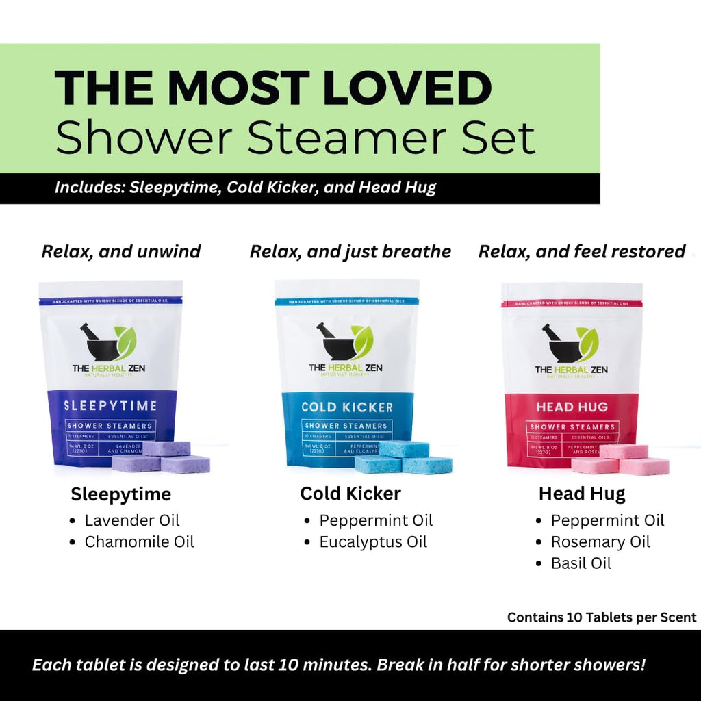 Bulk Shower Steamers with Essential Oils Combo Set by  (3 Packs of 10 Tablets, Value Set), Bulk Shower Bombs, Relaxation Gift for Women and Men, Birthday Gifts, Mothers Day Gift