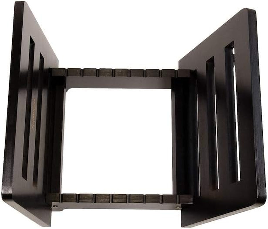 Vinyl Record Holder Storage - Display up to 50 Albums, Fits 7” and 12” Records or Lps - Music Record Storage and Organizer - Black Bamboo