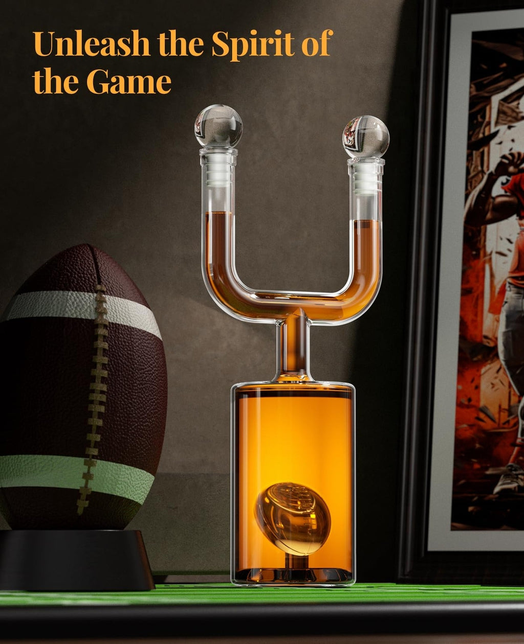 Football Gifts for Men, Kollea Whiskey Decanter Sets for Men, 28Oz Football D...