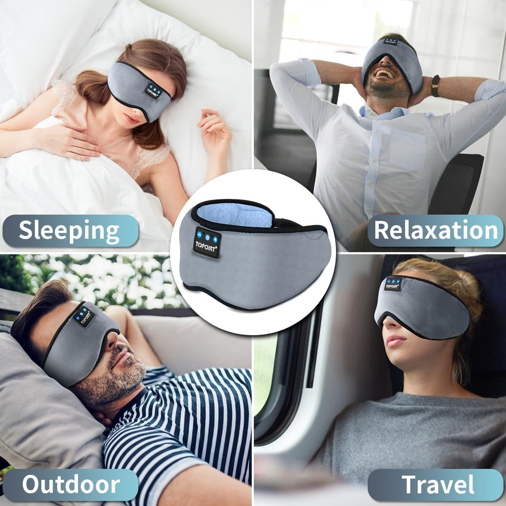 Bluetooth Sleep Eye Mask Wireless Headphones, Sleeping Eye Cover Travel Music He