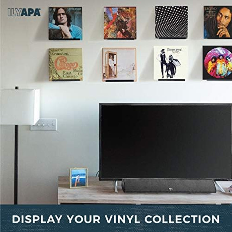 Metal Vinyl Record Shelf Wall Mount, 8 Pack - Black Steel Record Album Holder Display Your LP