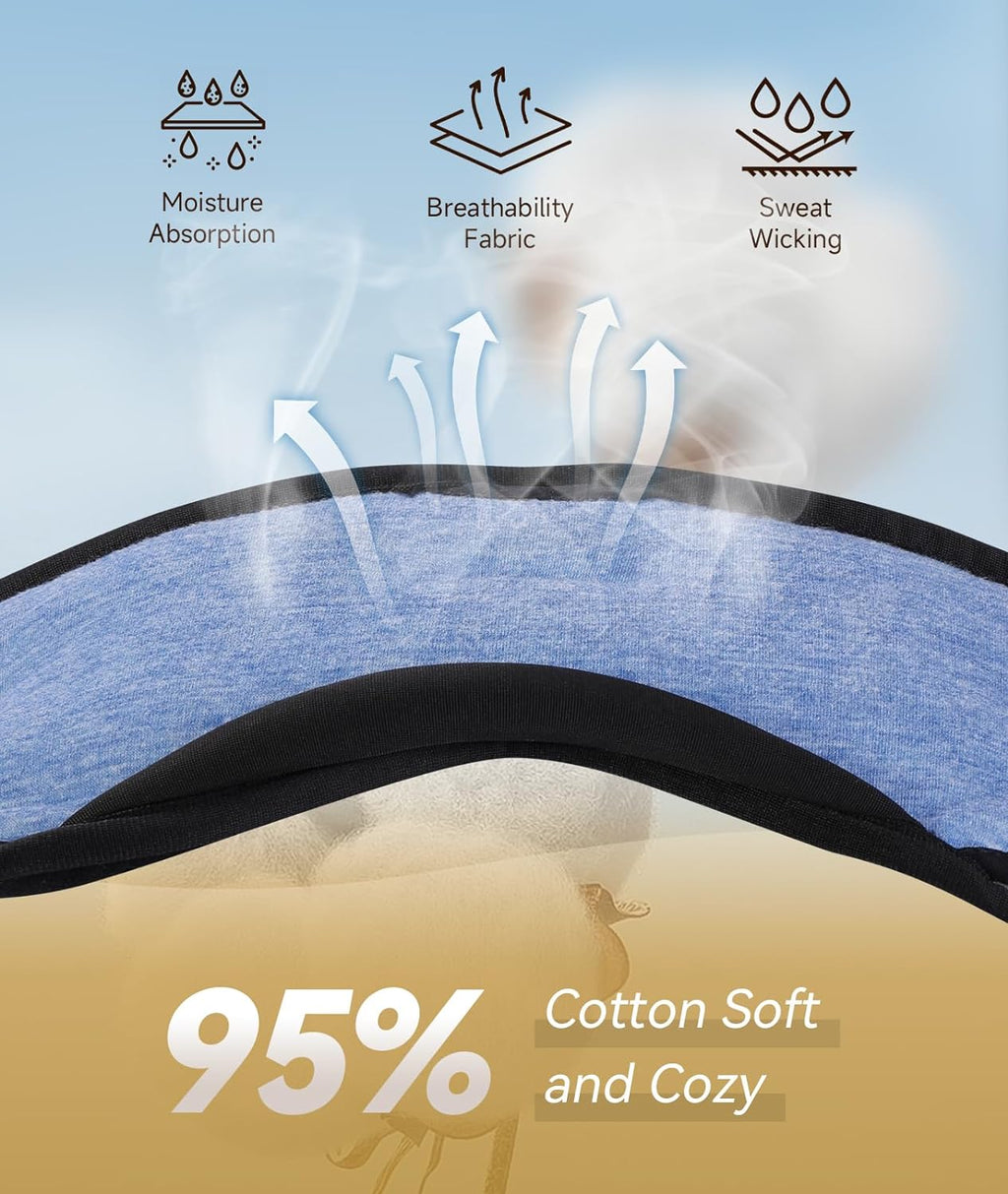 Bluetooth Sleep Eye Mask Wireless Headphones, Sleeping Eye Cover Travel Music He