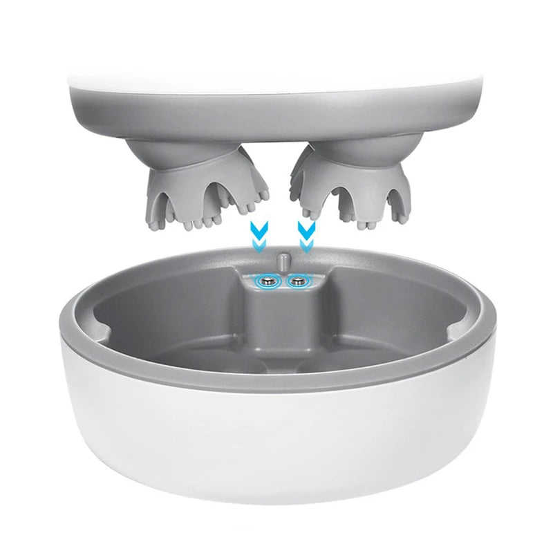 Head Scalp Massager with 4 Replacement Massage Heads Portable Head Scratcher for Stress Release and Hair Growth