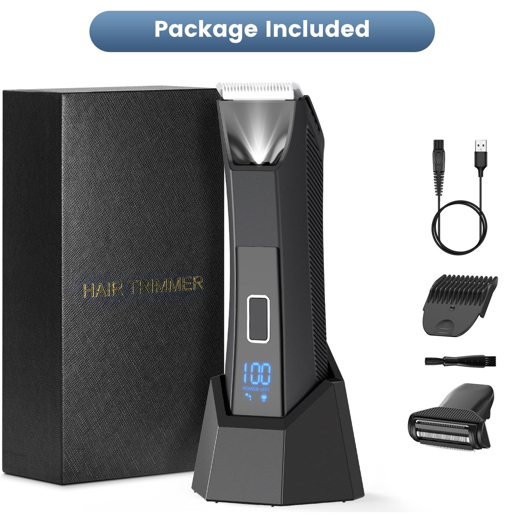 Manscape Trimmer for Men, Dual-Head Pubic Electric Razor, Groin Ball Shaver for Men, IPX7 Waterproof,Gifts for Him Dad