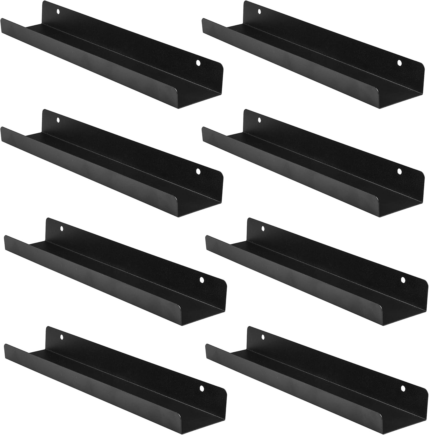 Metal Vinyl Record Shelf Wall Mount, 8 Pack - Black Steel Record Album Holder Display Your LP