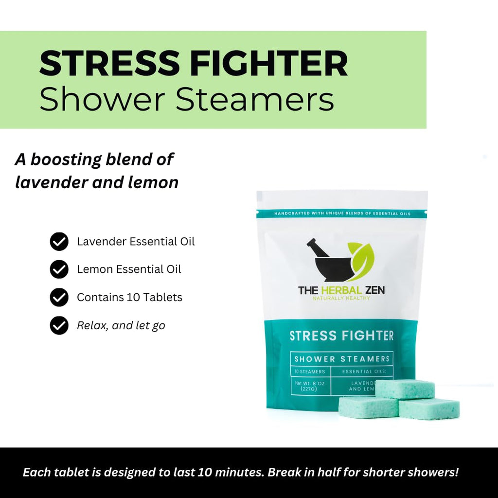 Stress Fighter Shower Steamers Aromatherapy with Essential Oils, Made in the USA Shower Bombs, Shower Bomb Aromatherapy, Relaxing Gifts for Women, Spa Day Gift, Mothers Day Gift