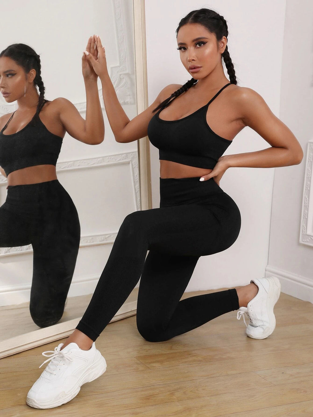 SHEIN Sport Studio Crisscross Back Cami Sports Set