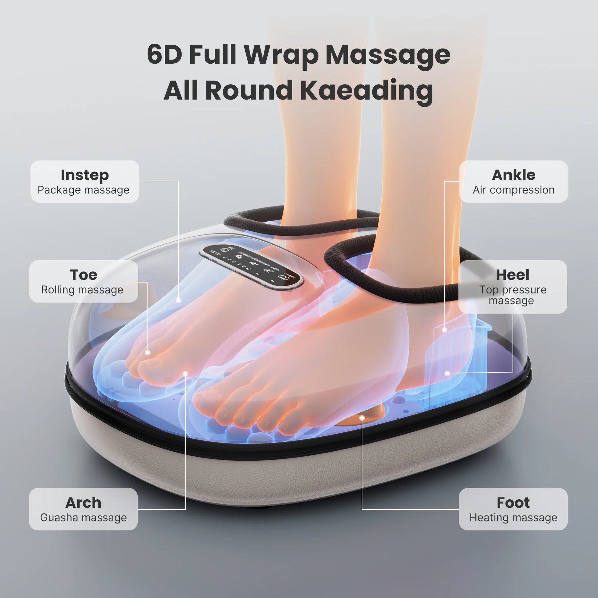 Foot Massager with Heat for Tired Foot Blood Circulation up to Size 11, White, Fathers Day & Birthday Gifts for Mom Dad Men