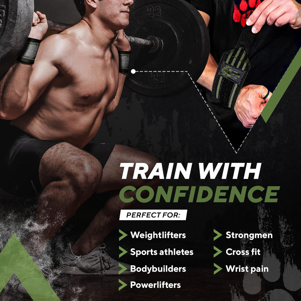 Wrist Wraps for Weightlifting - Professional Wrist Straps for Men and Women - Strength Training, Bodybuilding, Powerlifting, Cross Fit - Eliminate Wrist Pain with Durable Support (Since 2010)