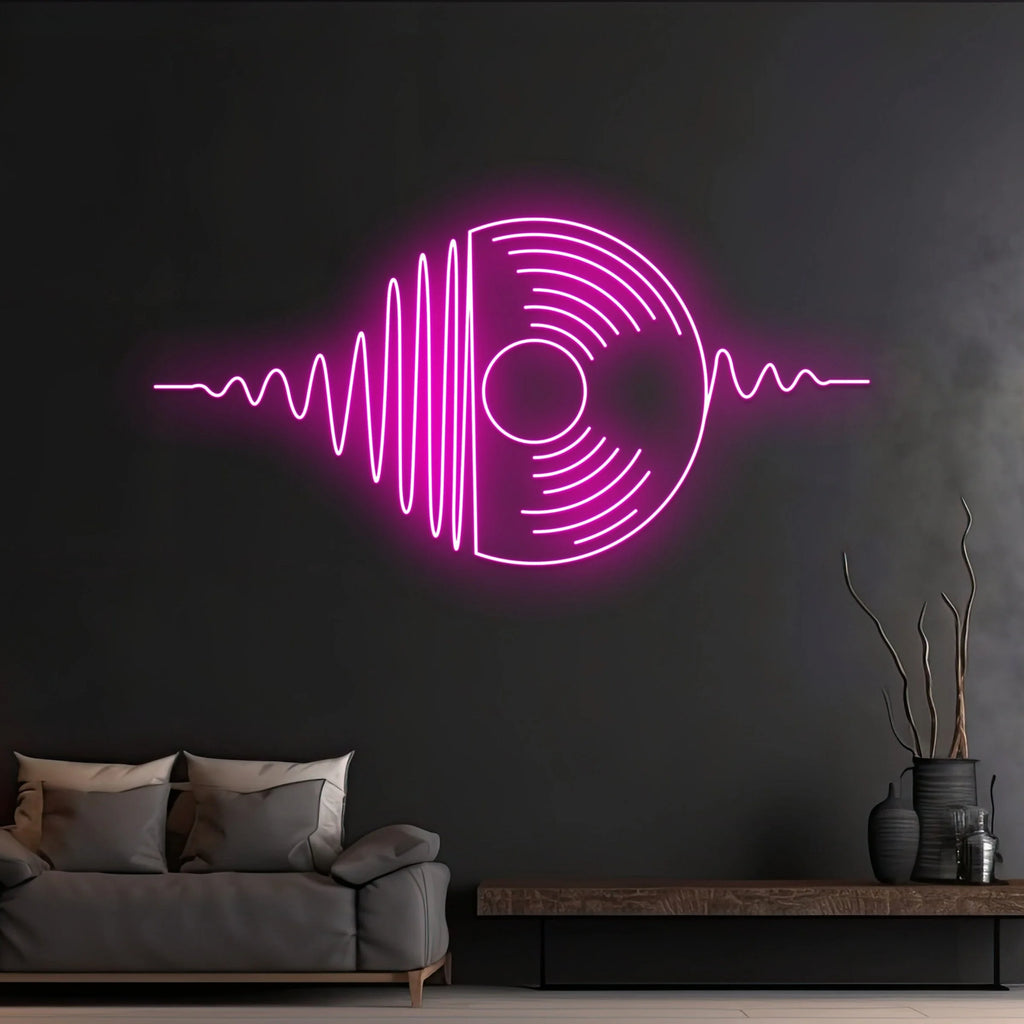 Custom Record Disc Led Sign, Music Sound Wave Neon Light, DJ Neon Sign, Vinyl