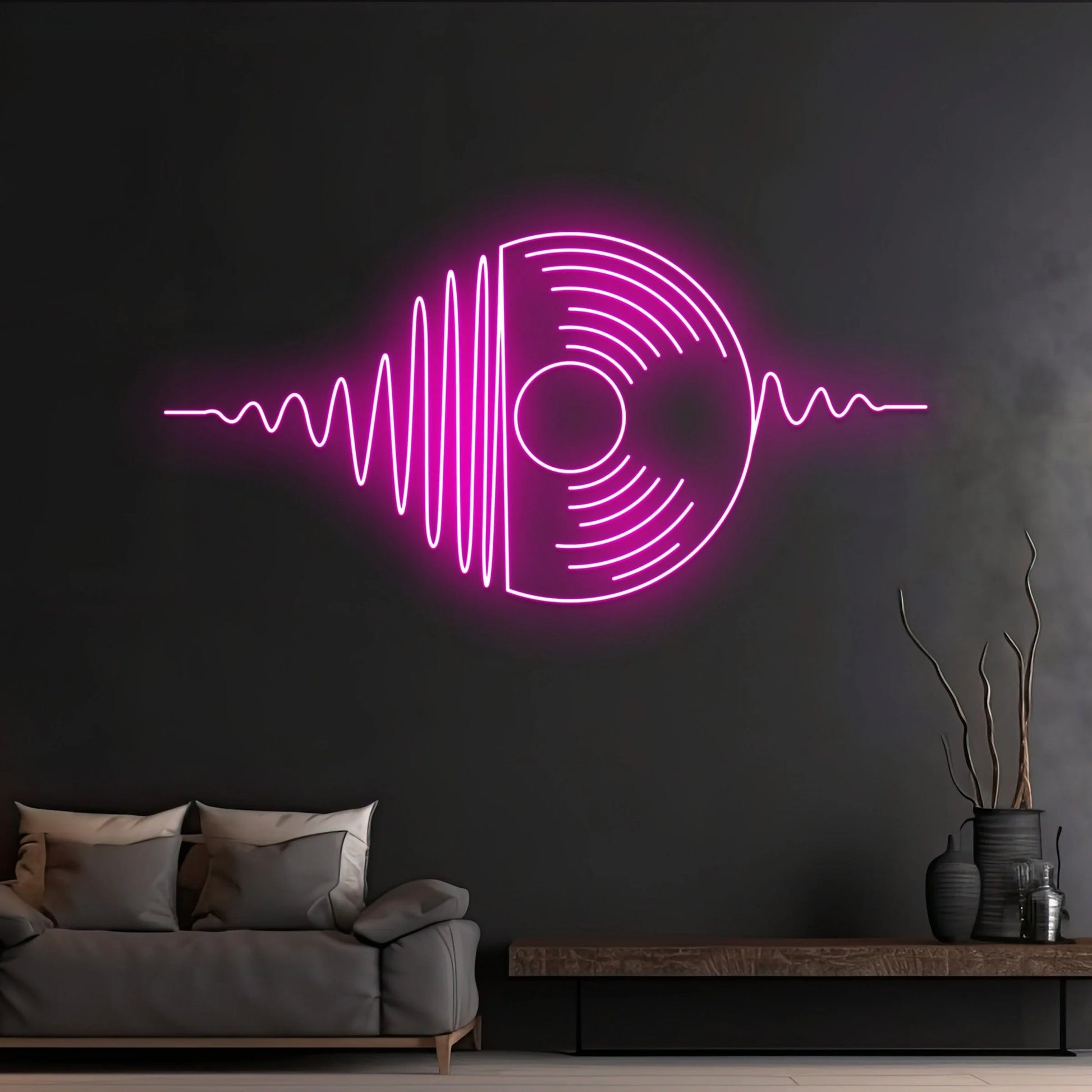Custom Record Disc Led Sign, Music Sound Wave Neon Light, DJ Neon Sign, Vinyl