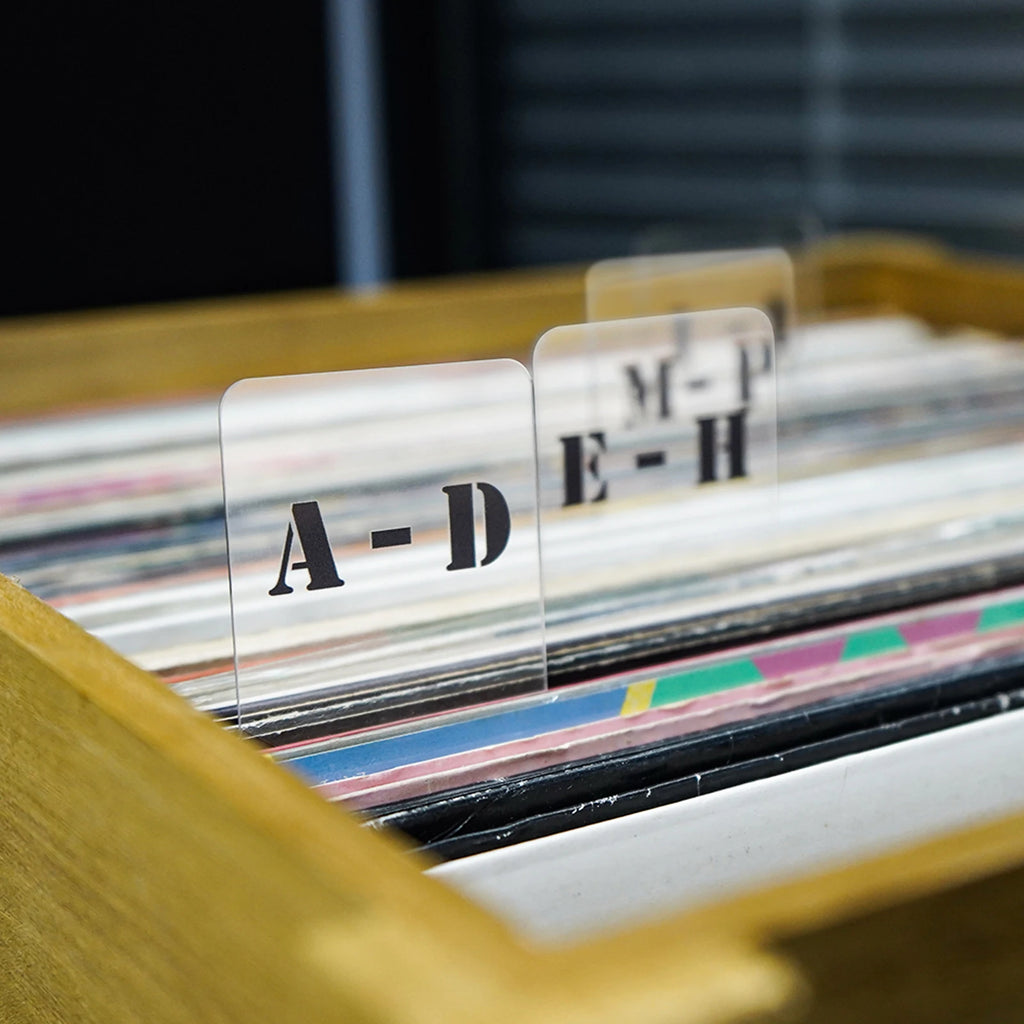 6Pcs LP/CD Alphabet Index Cards Vinyl Record Divider Alphabet Tab Classification Card Acrylic Transparent Transverse Vertical