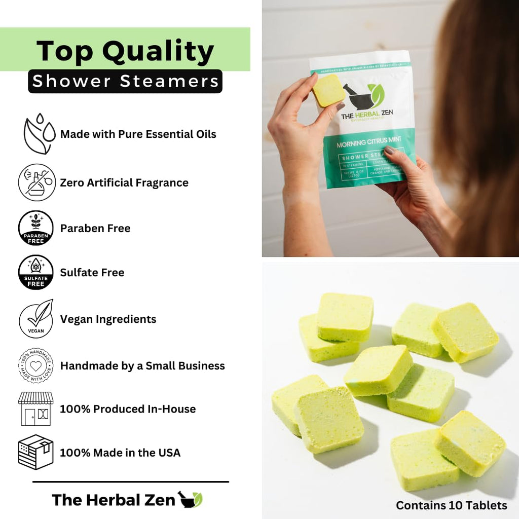 Citrus Shower Steamers Aromatherapy with Essential Oils, Made in the USA Shower Bombs, Shower Bomb Aromatherapy, Gifts for Women, Spa Day Gifts, Self Care Gift, Birthday Gifts, Mothers Day Gift