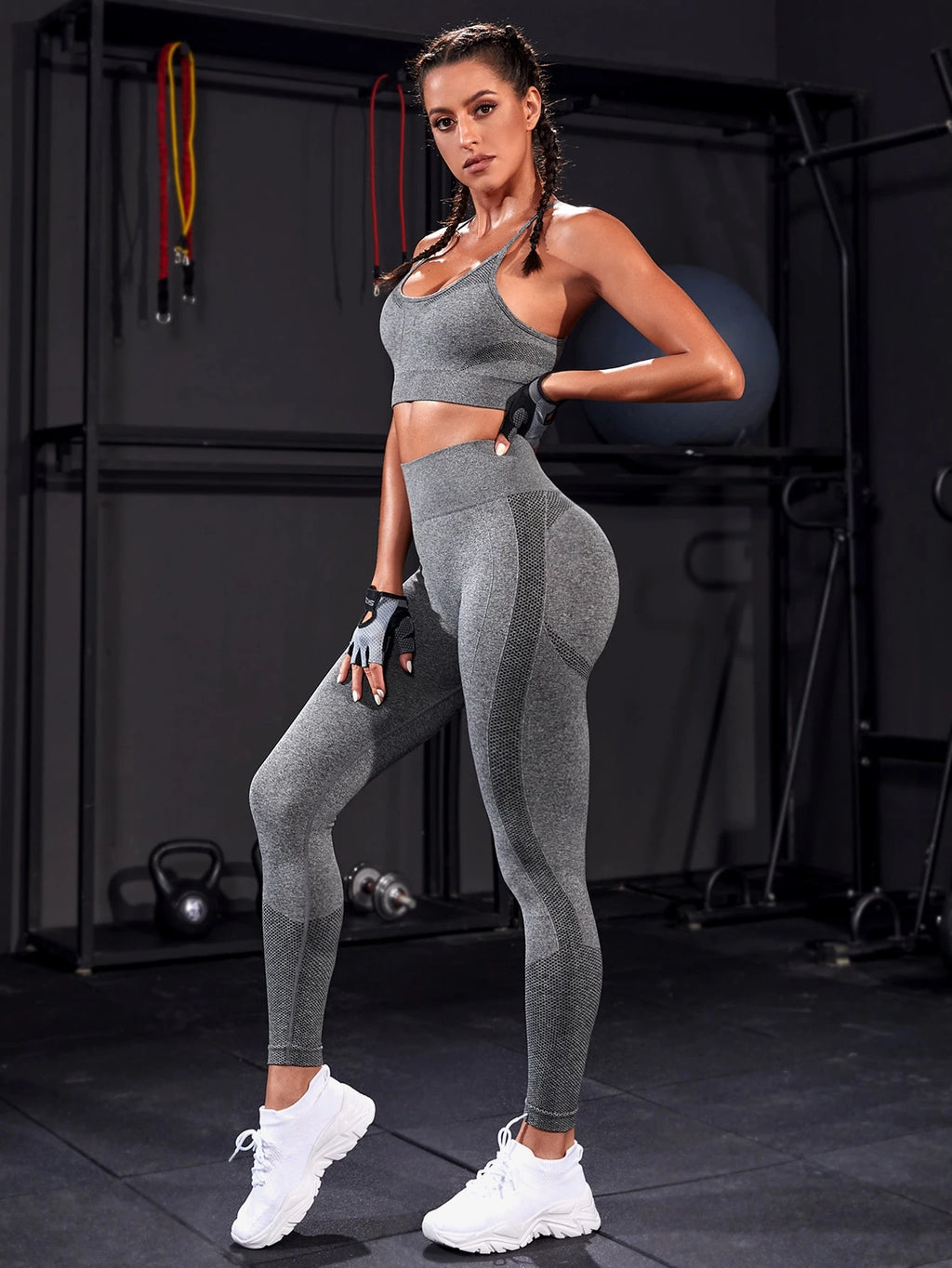 SHEIN Sport Studio Crisscross Back Cami Sports Set