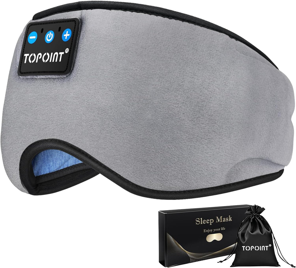 Bluetooth Sleep Eye Mask Wireless Headphones, Sleeping Eye Cover Travel Music He