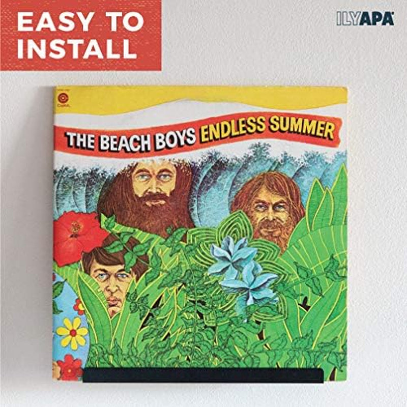 Metal Vinyl Record Shelf Wall Mount, 8 Pack - Black Steel Record Album Holder Display Your LP