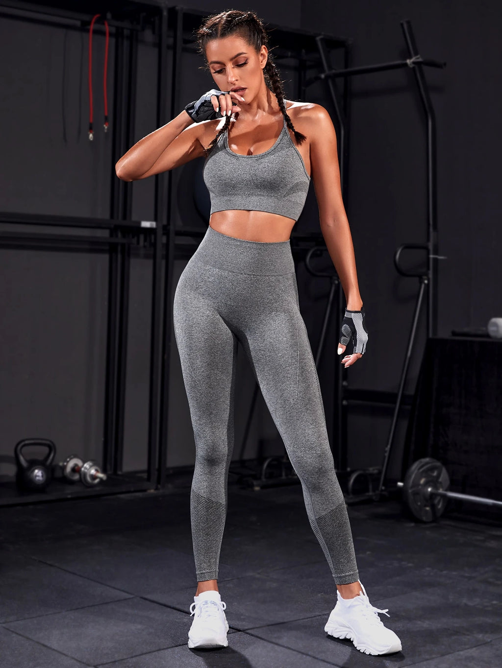 SHEIN Sport Studio Crisscross Back Cami Sports Set