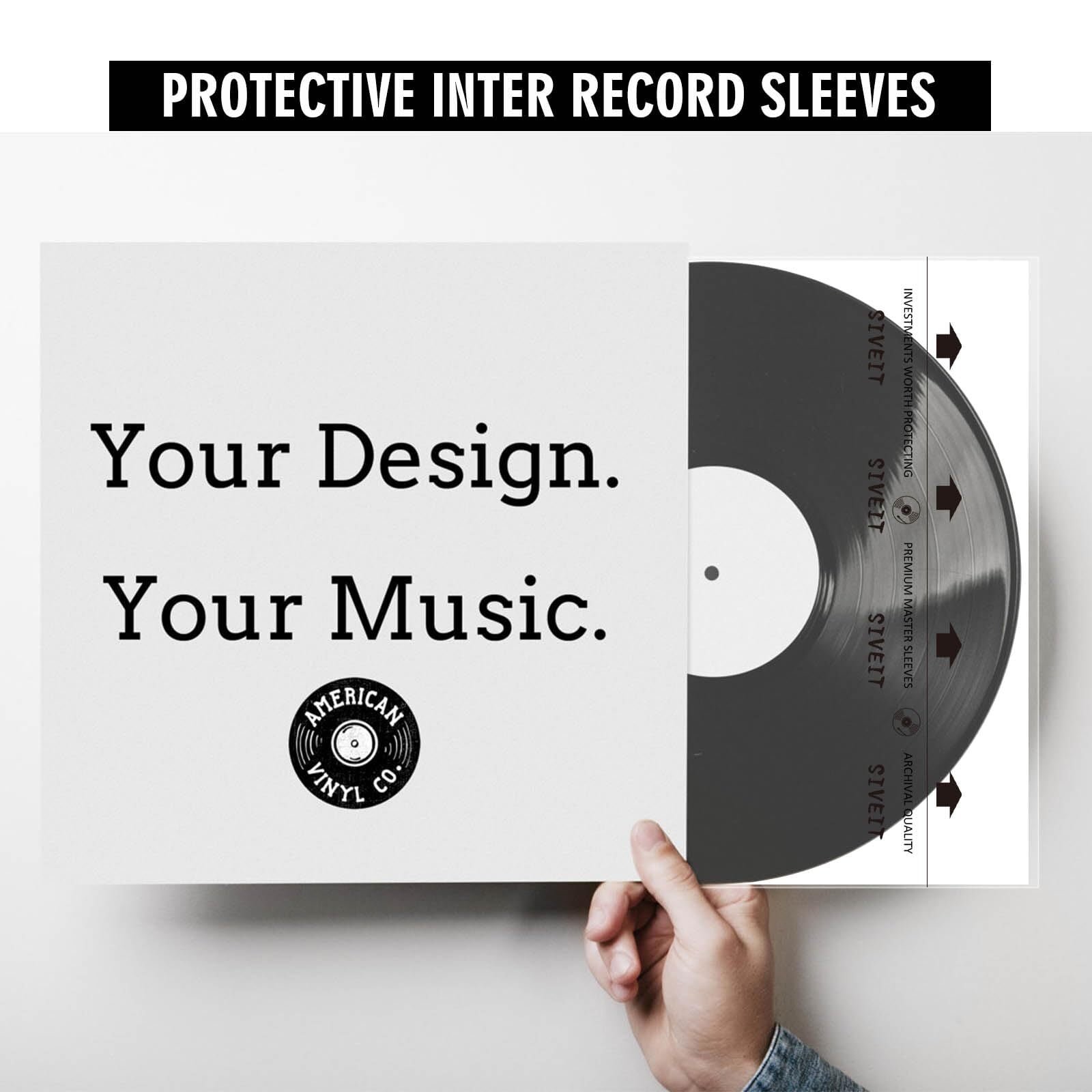 Vinyl Record Inner Sleeves - 100 Pack Anti-Static Vinyl Protective Inner Slee...