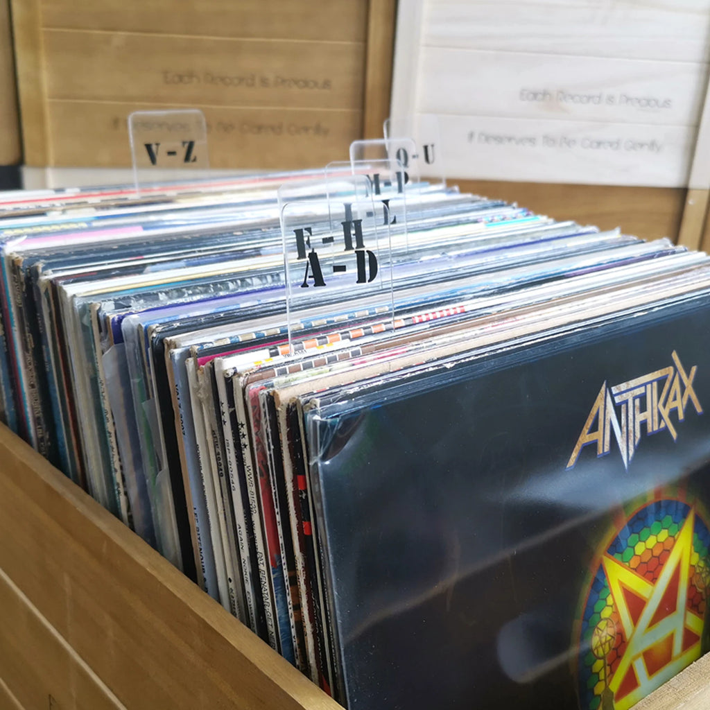 6Pcs LP/CD Alphabet Index Cards Vinyl Record Divider Alphabet Tab Classification Card Acrylic Transparent Transverse Vertical