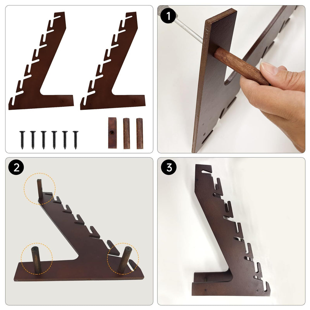 Hat Stand for Baseball Caps Set of 2 Brown Rack Organizer Display Modern Wood