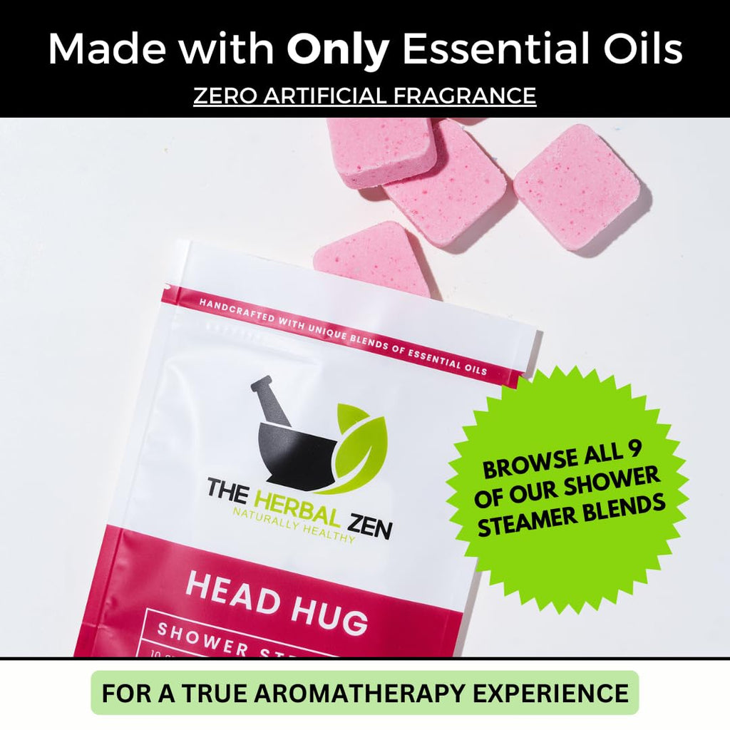 Head Hug Shower Steamers Aromatherapy for Soothing Relief, Bath Gift for Women, Mothers Day, Shower Steamers for Women and Men, Shower Bombs Made in the USA, Shower Tablets with Essential Oils