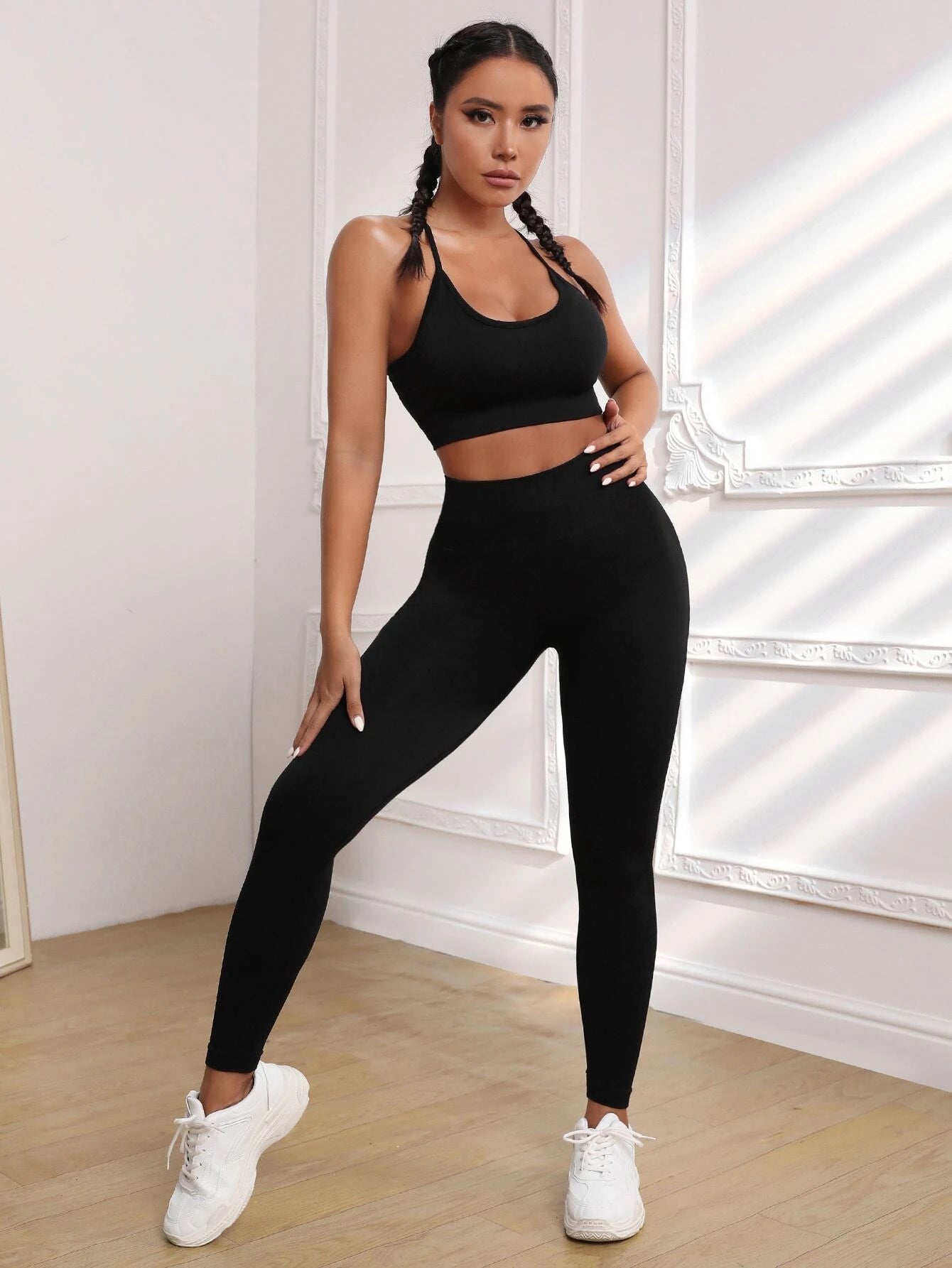 SHEIN Sport Studio Crisscross Back Cami Sports Set