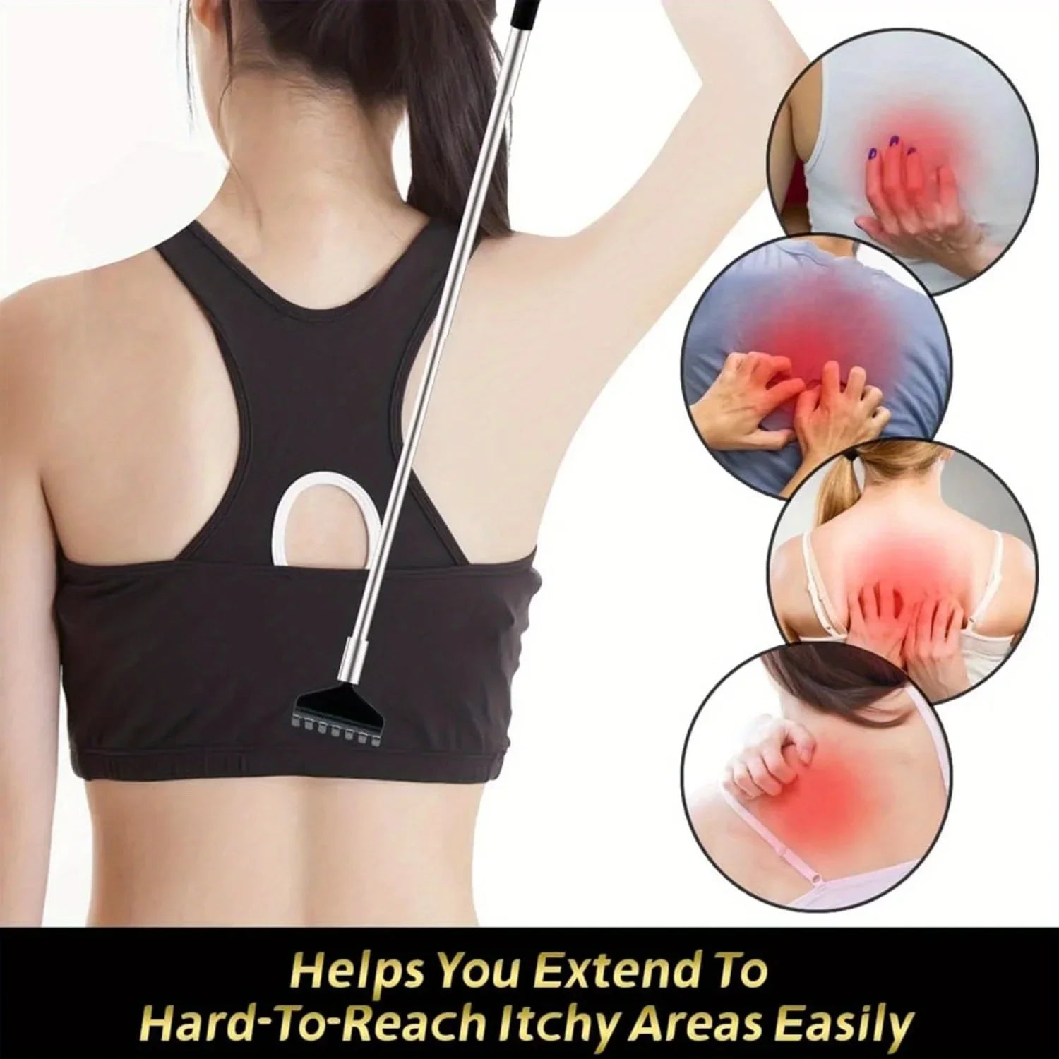 3Pcs/Set Back Scratcher Telescopic Scratching Back Scratcher Massager Kit Scraper Extendable Telescoping Itch Massage Relaxation